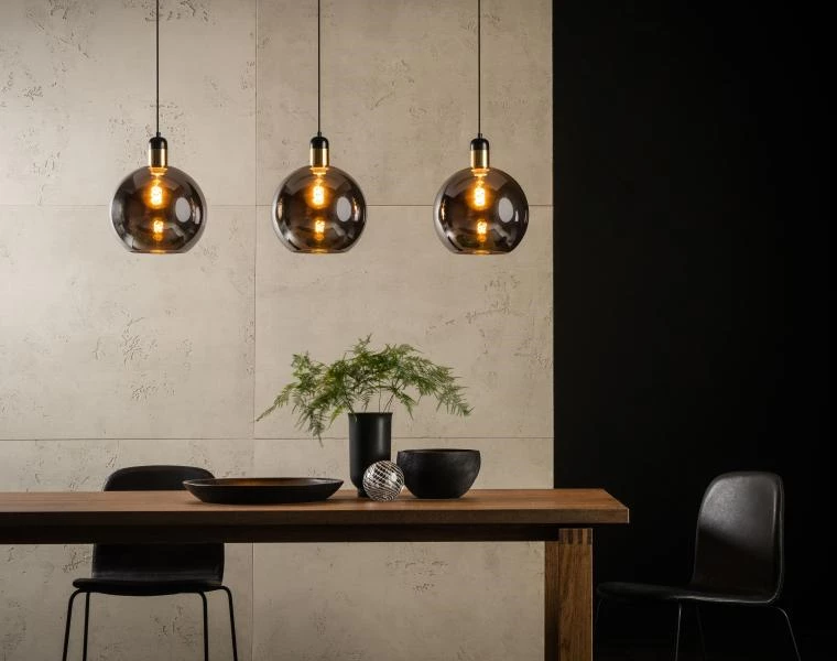 Lucide JULIUS - Pendant light - 3xE27 - Smoke Grey - atmosphere 1